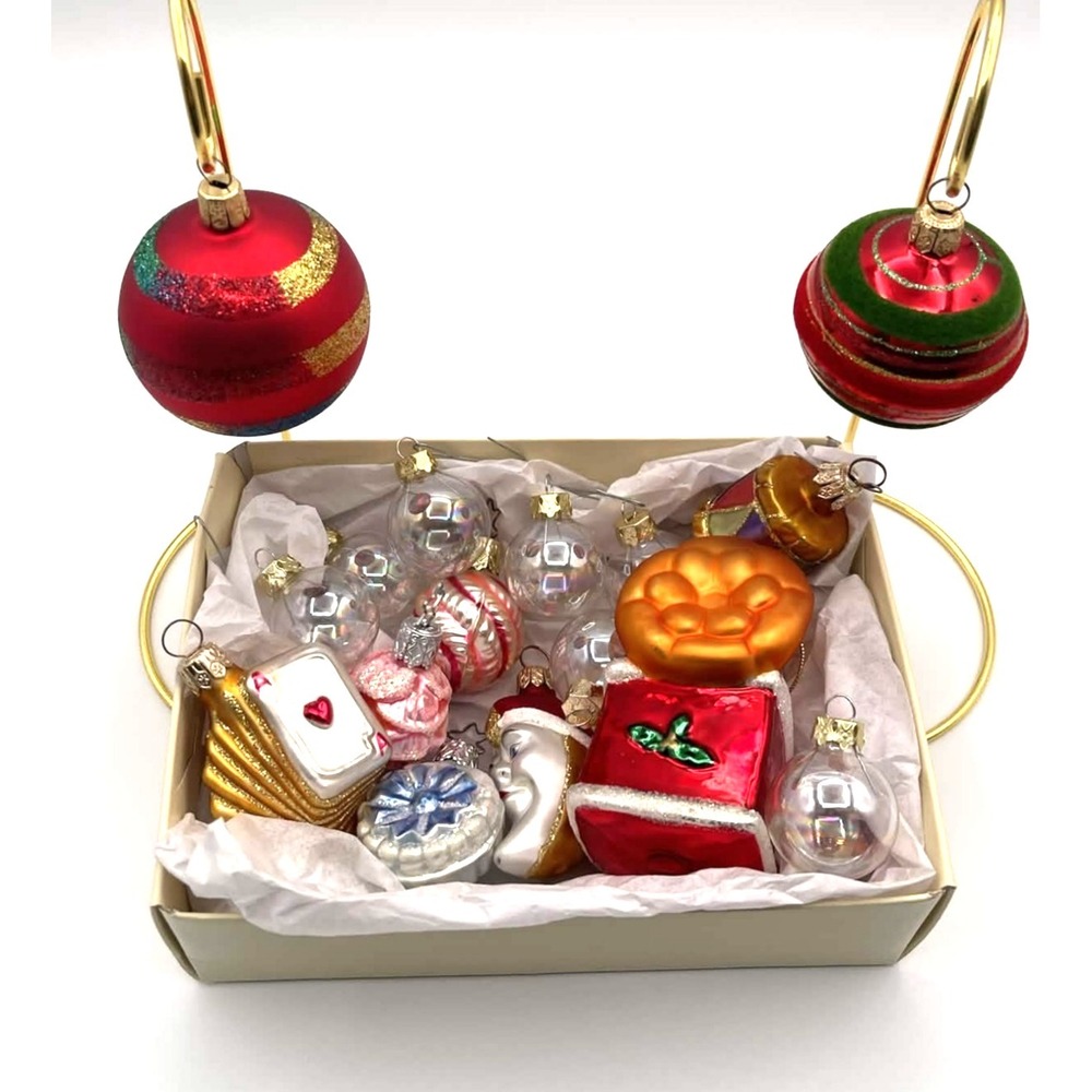 Vintage Glass Christmas Ornaments Lot of 16 Mercury Indent Germany Poland